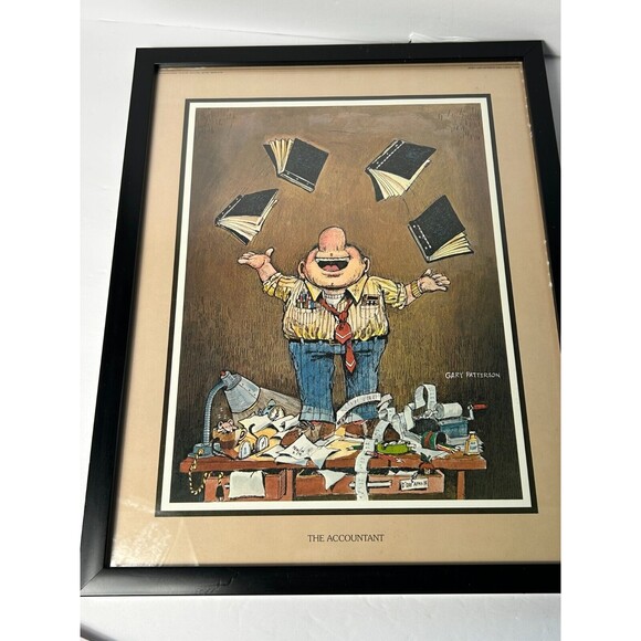 Gary Patterson The Accountant Framed Print Vintage 1980 Humor CPA 12X15" - Picture 2 of 6